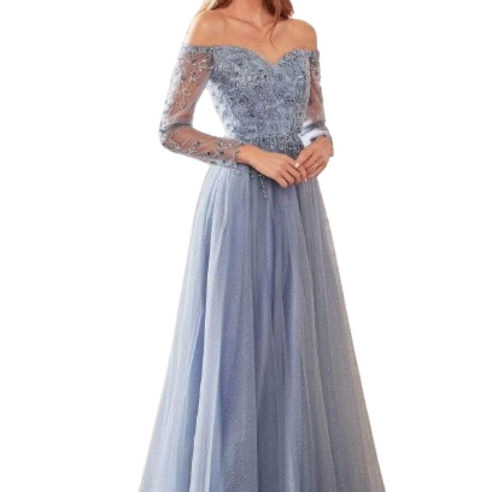 Ladivine CD0172 Prom Dress Smoky Blue size 2X